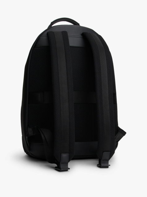 Black Metal Logo Backpack  Men