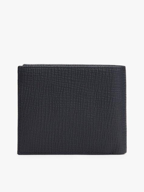 Blue Hilfiger Flag Leather Card And Coin Bifold Wallet  Men