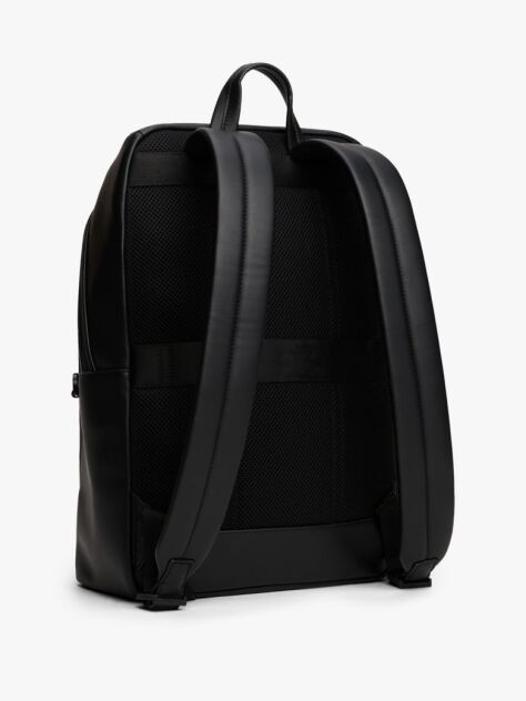 Black Modern Repeat Flag Mixed Texture Backpack  Men