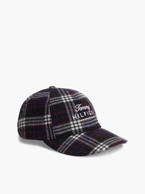 Multi Wool Blend Logo Check Baseball Cap  Men