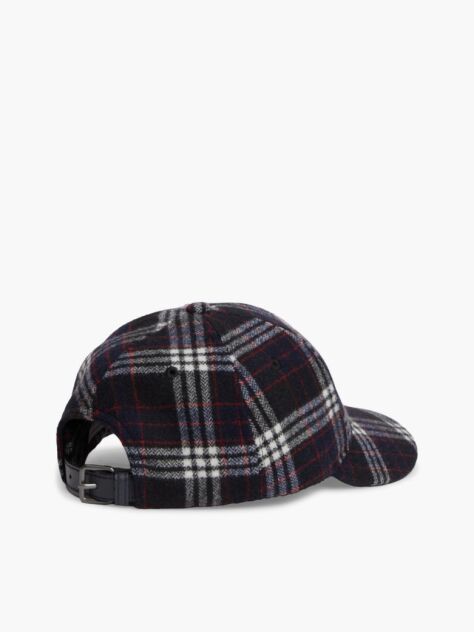 Multi Wool Blend Logo Check Baseball Cap  Men