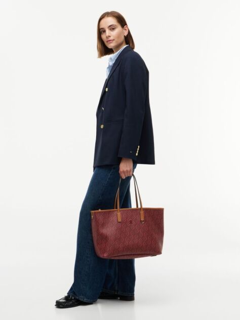 Red TH Monoplay Tote Bag With Leather  Women