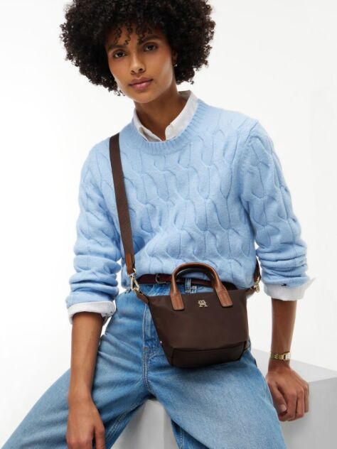 Brown Popette Crossbody Tote Bag  Women