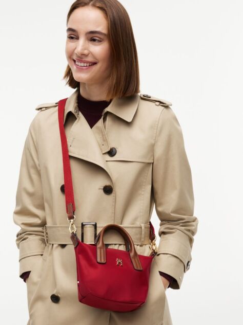 Red Popette Crossbody Tote Bag  Women