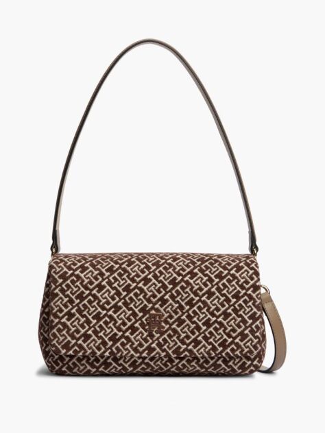 Beige TH Monogram Jacquard Convertible Crossbody Bag  Women