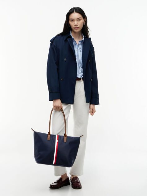 Blue Popette Global Stripe Tote Bag  Women