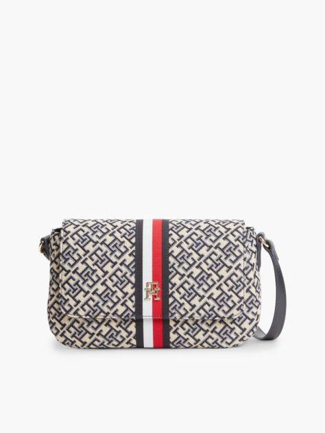 Blue Essential TH Monogram Jacquard Crossbody Bag  Women