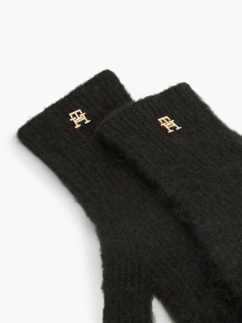 Μαύρο Chic TH Monogram Γάντια Από Αλπάκα  Γυναίκες