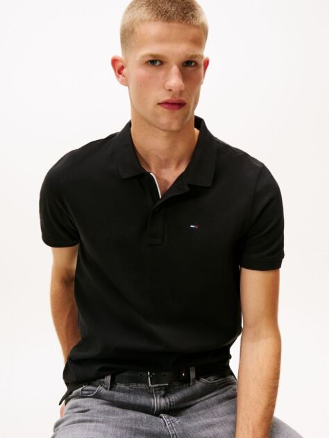 Black Flag Patch Slim Fit Polo Shirt  Men