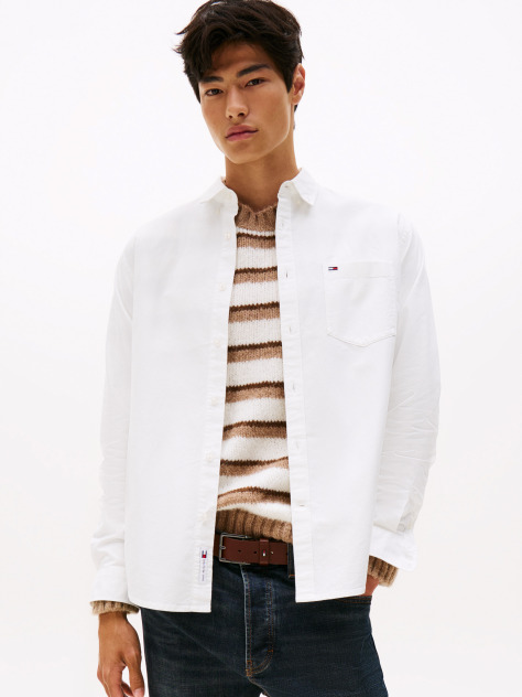 Beige Relaxed Fit Oxford Shirt  Men