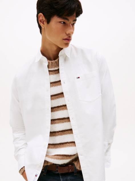 Beige Relaxed Fit Oxford Shirt  Men