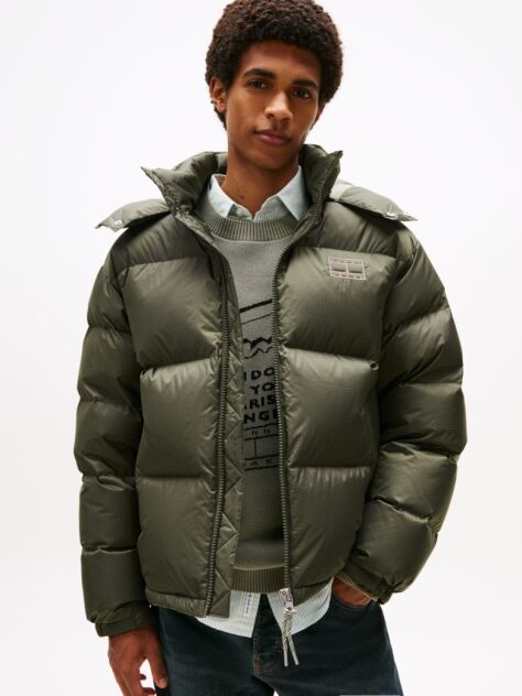 Green Water Repellent Ripstop Alaska Puffer Jacket  Men