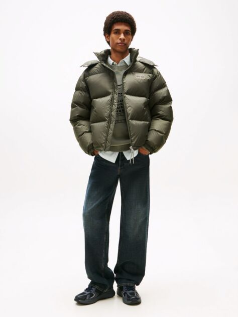 Green Water Repellent Ripstop Alaska Puffer Jacket  Men