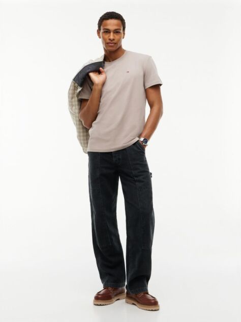 Brown Tommy Flag Crew Neck T-Shirt  Men