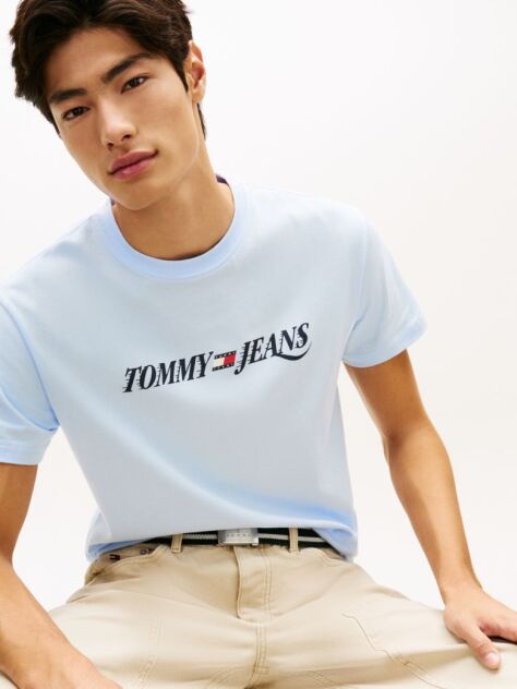 Blue Logo Crew Neck Jersey T-Shirt  Men