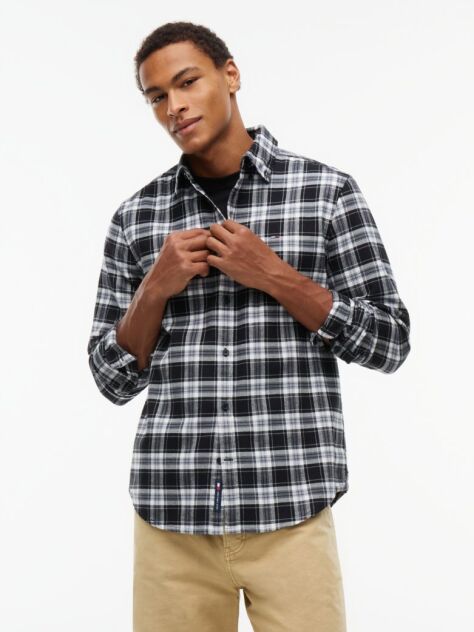 Multi Regular Fit Check Brushed Flannel Shirt  Men