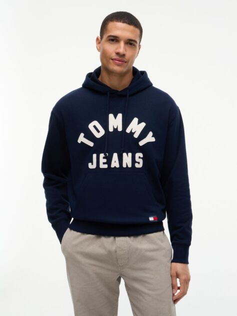 Blue Classic Logo Relaxed Fleece Hoody  Men