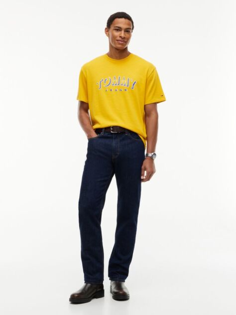 Κίτρινο Άνετο T-Shirt Με Λογότυπο  Άνδρες