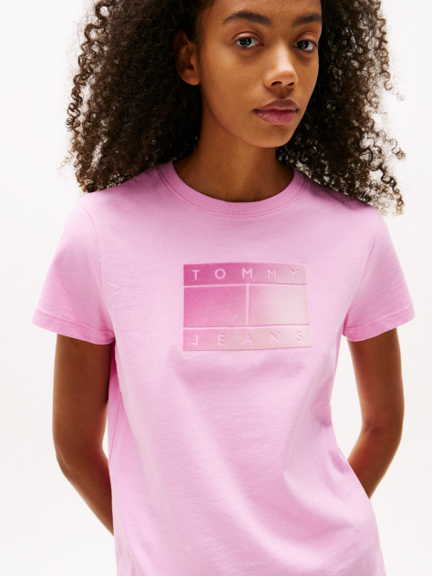 Ροζ T-Shirt Με Λογότυπο Και Κλασική Λαιμόκοψη  Γυναίκες