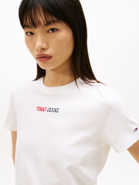 Άσπρο T-Shirt Με Λογότυπο Και Κλασική Λαιμόκοψη  Γυναίκες