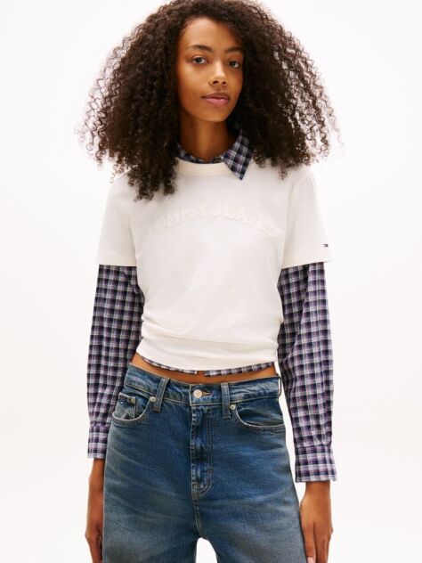 White Regular Tonal Logo Crew Neck T-Shirt  Women