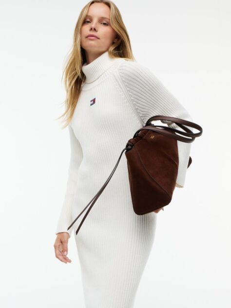 White Tommy Badge Oversized Midi Jumper Dress  Women
