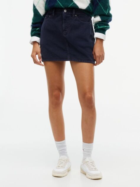 Blue Corduroy Mini Skirt  Women