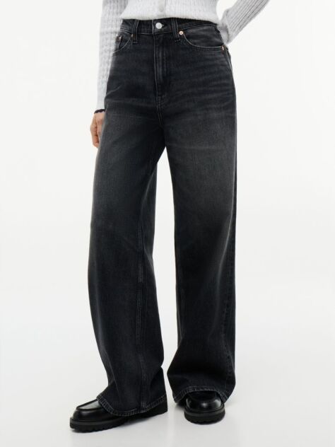 Denim Claire Ψηλόμεσο Wide Μαύρο Τζιν  Γυναίκες