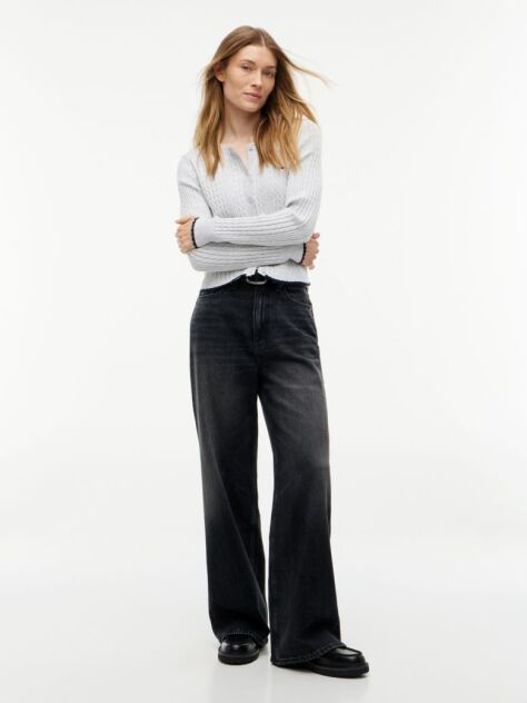 Denim Claire Ψηλόμεσο Wide Μαύρο Τζιν  Γυναίκες