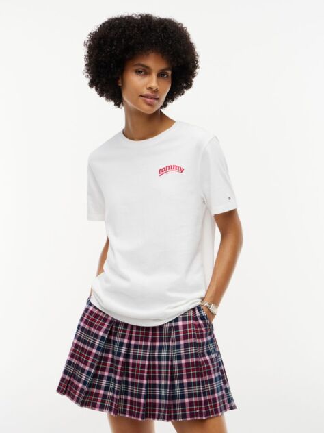 White Back Logo Graphic Crew Neck T-Shirt  Women