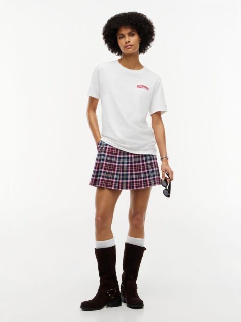 White Back Logo Graphic Crew Neck T-Shirt  Women