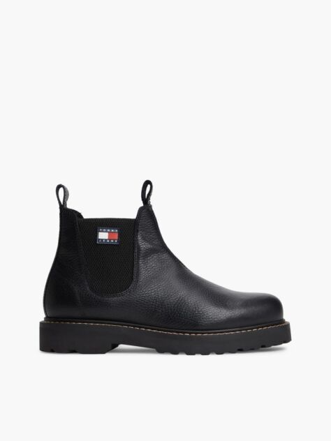 Black Archive Warm Lined Leather Chelsea Boots  Men