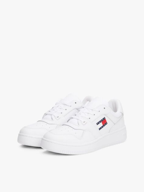Άσπρο Essential Ρετρό Δερμάτινα Sneakers Basketball  Γυναίκες