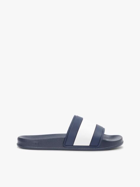 Μπλε Slides Με Branded Λουράκι  Άνδρες