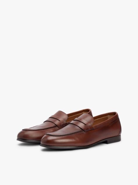 Καφέ Δερμάτινα Loafers  Άνδρες