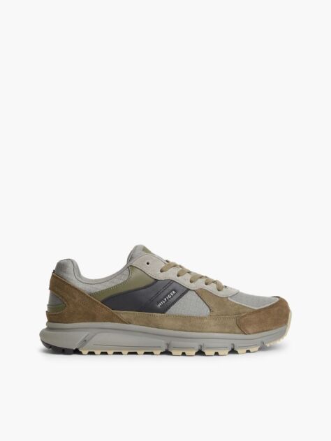 Grey Suede Mixed Texture Cleat Sneakers  Men