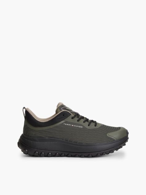 Green Outdoor Jacquard Knit Sneakers  Men