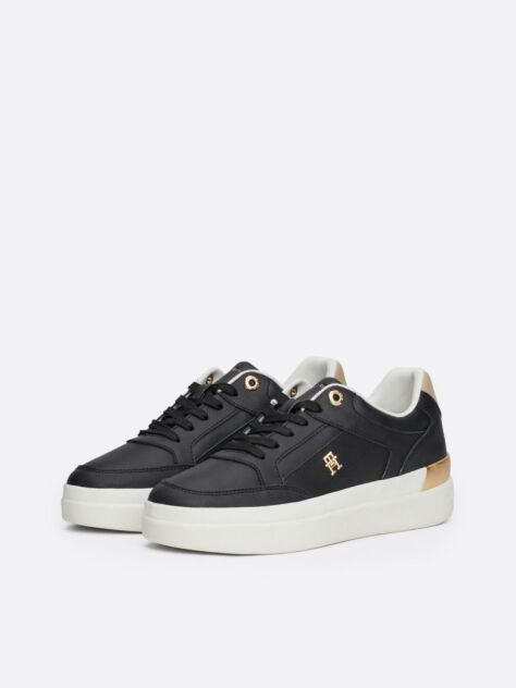 Μαύρο TH Monogram Sneakers Με Chunky Σόλα  Γυναίκες