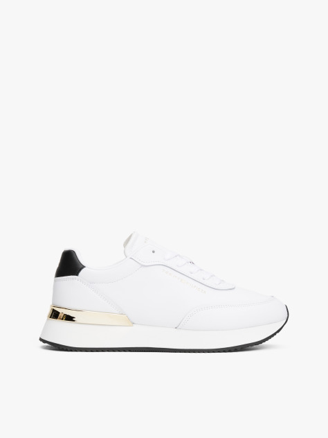 Άσπρο Δερμάτινα Sneakers Με Χρυσές Λεπτομέρειες  Γυναίκες