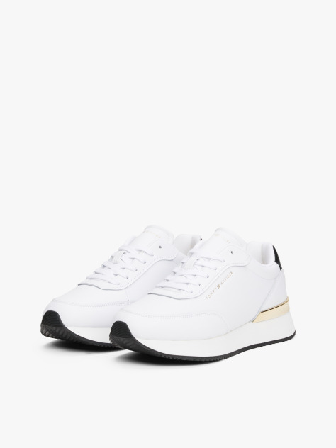 Άσπρο Δερμάτινα Sneakers Με Χρυσές Λεπτομέρειες  Γυναίκες