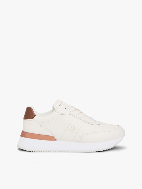 Άσπρο Δερμάτινα Sneakers Με Χρυσές Λεπτομέρειες  Γυναίκες