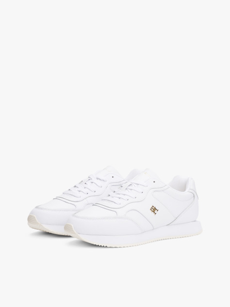 Άσπρο TH Monogram Δερμάτινα Sneakers Με Colour-Pop Λεπτομέρειες  Γυναίκες