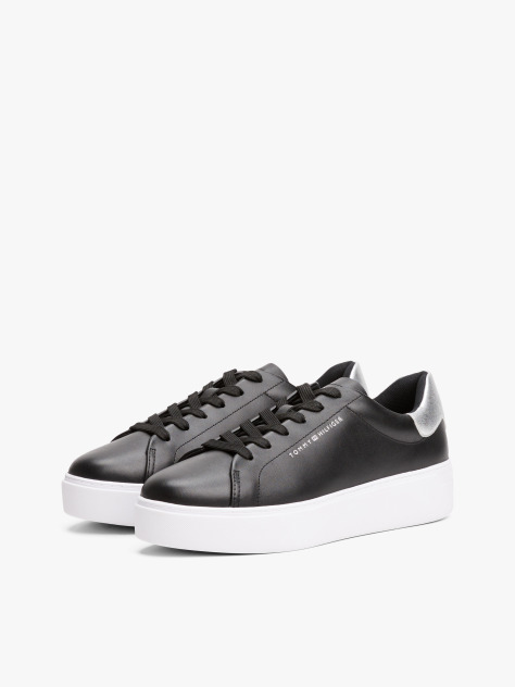 Multi Δερμάτινα Sneakers Σε Στιλ Πλατφόρμας Με Μεταλιζέ Λεπτομέρεια  Γυναίκες