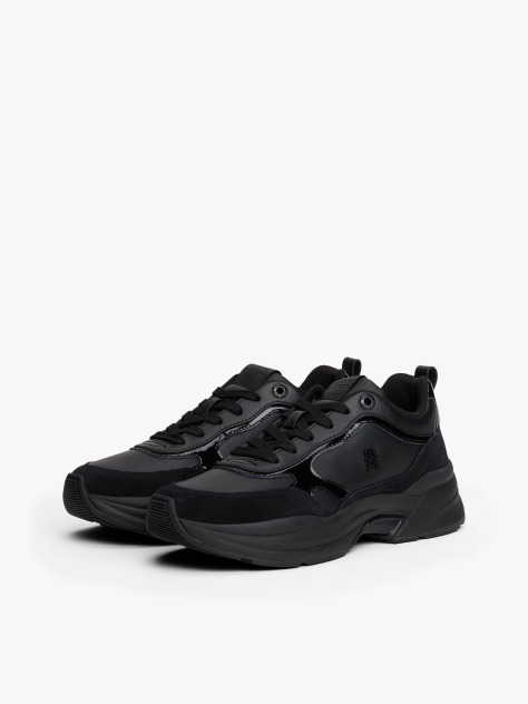 Μαύρο Δερμάτινα Chunky Sneakers  Γυναίκες