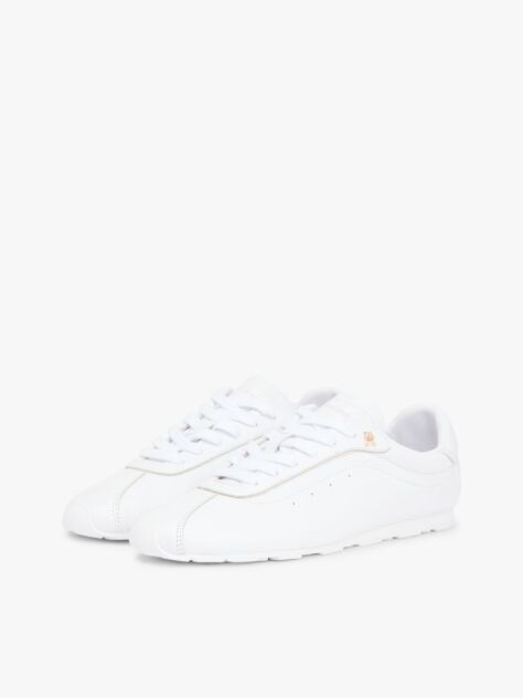 Άσπρο TH Monogram Δερμάτινα Sneakers Με Χαμηλό Κόψιμο  Γυναίκες