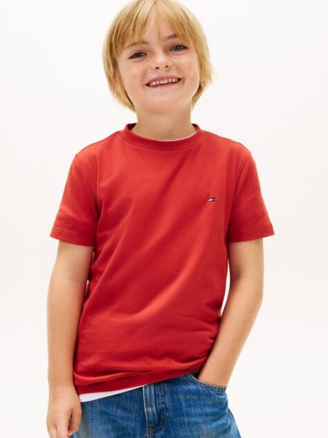 Red Essential Organic Cotton Knit Tee  Boys