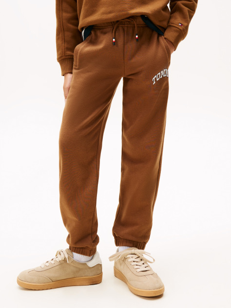 Καφέ Fleece Παντελόνι Φόρμας Με Varsity Λογότυπο  Αγόρια