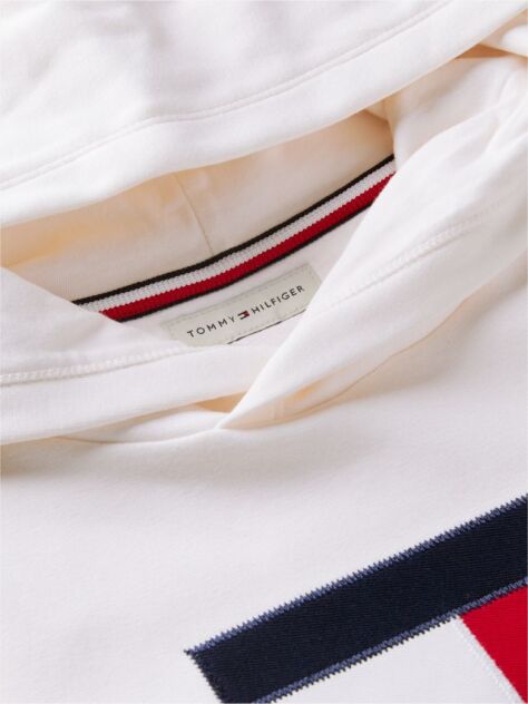 White Logo Interlock Knit Hoody  Boys