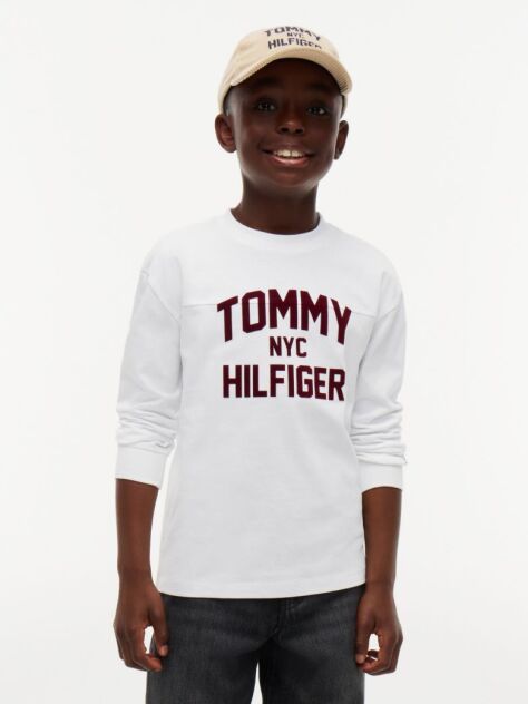 White Logo Long Sleeve T-Shirt  Boys