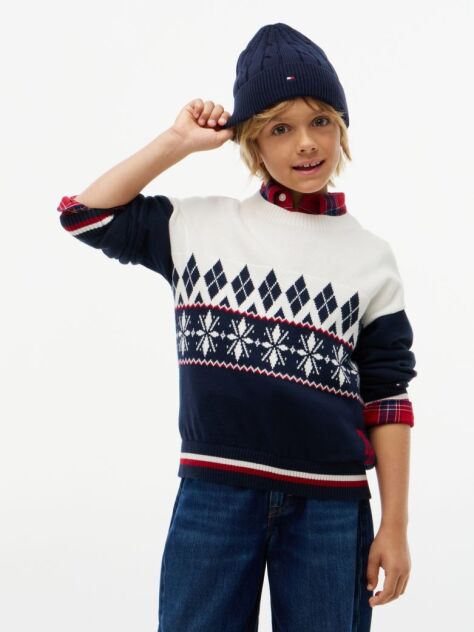 Multi Varsity Logo Fair Isle Jumper  Boys